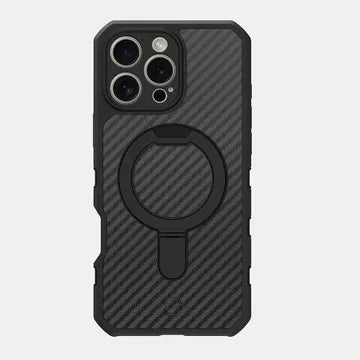 iPhone 16 Pro Max Itskins Force Carbon Magsafe With Stand - Black - Tashqila iPhone 16 Pro Max Itskins Force Carbon Magsafe With Stand - Black - Tashqila